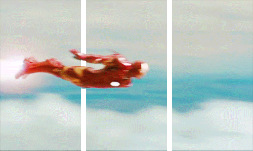 Фото Летящий в облаках Iron Man / Железный человек, момент из фильма Iron Man 3 / Железный человек 3