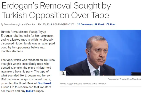 Erdogans Removal Sought by Turkish Opposition Over Tape  Bloomberg