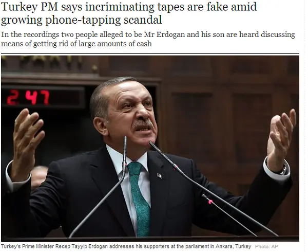 Turkey PM says incriminating tapes are fake amid growing phone tapping scandal   Telegraph