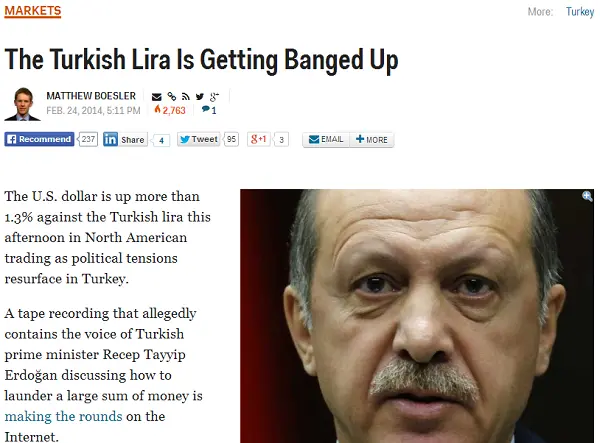 Turkish Lira Falls On Erdogan Tape News   Business Insider