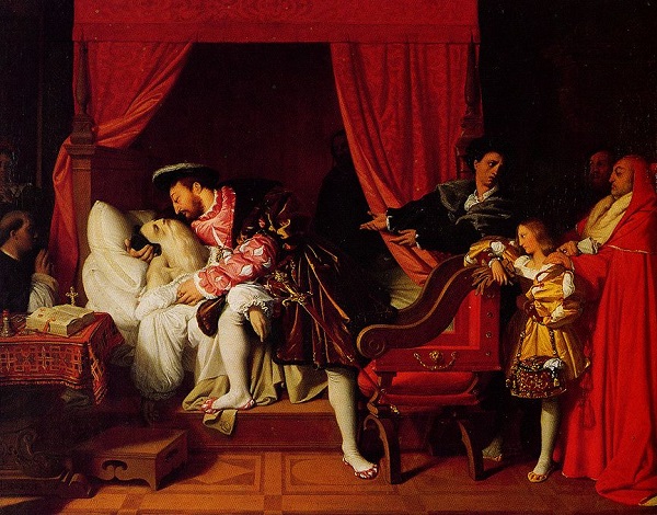 Kralin_64luk_dostu_ tablo_Leonardo da Vincinin olumu Jean Auguste Dominique Ingres 1818-leonardo-da-vinci