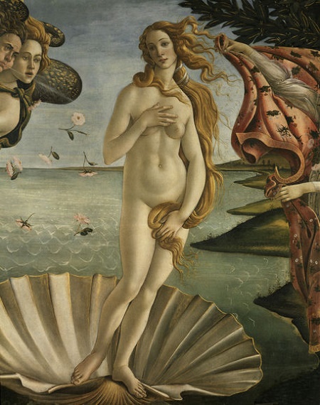 Botticelli,Geburt der Venus / Ausschnitt - Botticelli, Birth of Venus / Detail - Botticelli / Naissance Venus / Detail