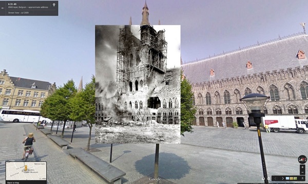 November 22 1914 The ruins of the Lakenhalle in Ypres Belgium