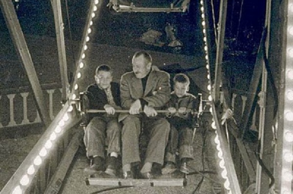 Thom and John Steinbeck with their father