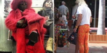 Giyinmeye Çalışırken Dünyaya Karşı Geldiğini Muhtemelen Fark Etmeyen İnsanların Toplandığı 16 Garip Fotoğraf