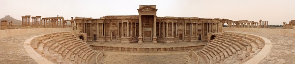 Panoramic view of the Roman theatre in Palmyra, Syria.
