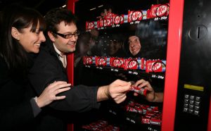 Kit Kat unveils the latest Japanese craze to hit the UK - a Human Vending Machine - as part of their 'working like a machine' campaign