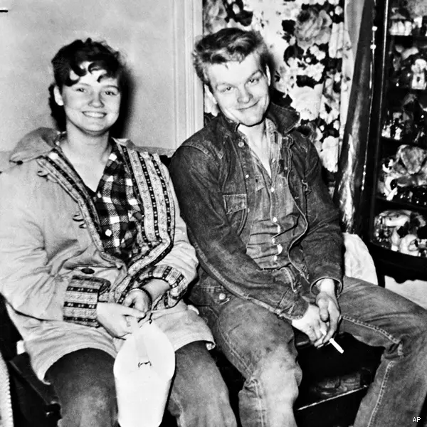 Charles Starkweather, 19, and his girl friend, Caril Fugate, 15,, are the object of a search in connection with six Nebraska Slayings. Lancaster, Neb., county Sheriff Merle Karnopp and Lincoln police Chief Joe Carroll said the pair is wanted for questioning in connection with the slayings, including three members of Caril's family on Jan. 28, 1958. (AP Photo)
