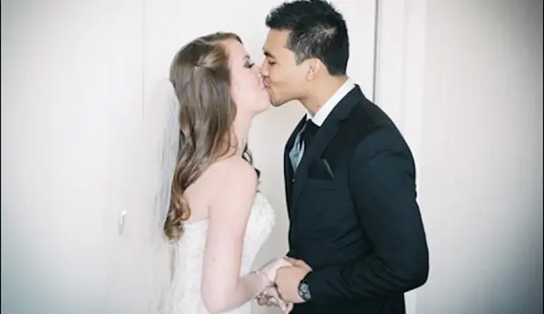 young couple happy with