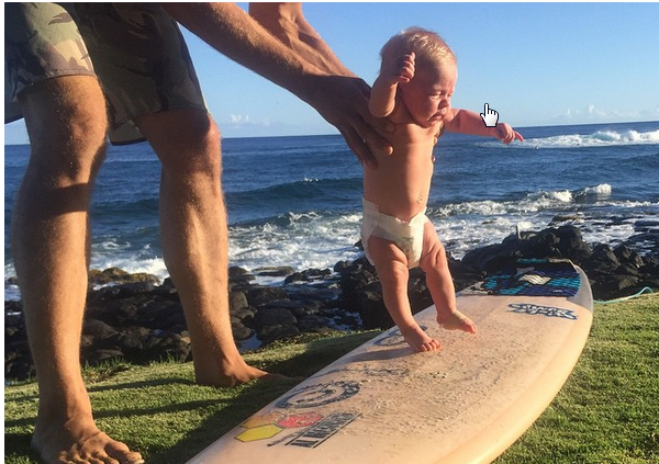 bethany surfing baby