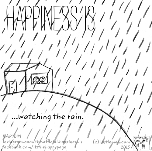 happiness watching the rain