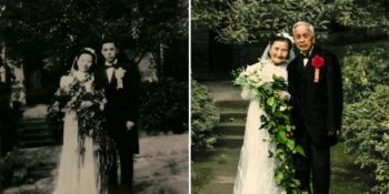 70. Evlilik Yıl Dönümlerinde Düğün Fotoğraflarını Tekrardan Çeken 90’lık Çift