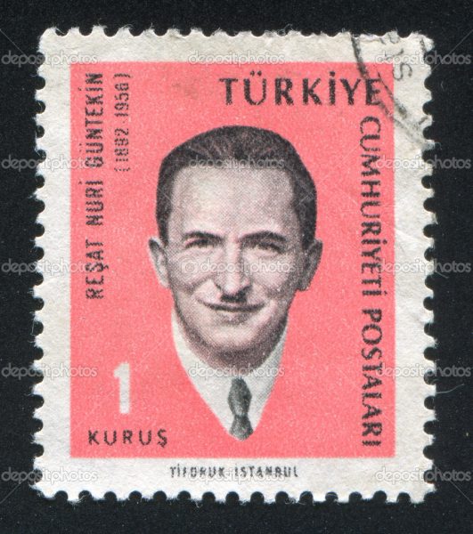 TURKEY - CIRCA 1965: stamp printed by Turkey, shows Resat Nuri Guntekin, Novelist, circa 1965.