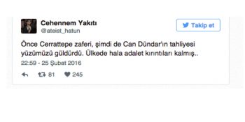 Can Dündar Ve Erdem Gül’ün Serbest Bırakılması Üzerine Sosyal Medyadan 14 Aydınlık Tepki