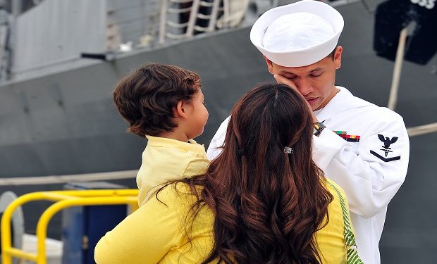 120501-N-YQ852-048
SAN DIEGO (May 1, 2012) Hospital Corpsman 3rd Class Alex Criollo, from Fort Worth, Texas, says goodbye to his family before boarding the Military Sealift Command hospital ship USNS Mercy (T-AH 19) as the ship prepares for Pacific Partnership 2012 (PP12). PP12 is an annual U.S. Pacific Fleet humanitarian and civic action exercise designed to work with and through host nations to build partnerships and a collective ability to respond to natural disasters. (U.S. Navy photo by Mass Communication Specialist 3rd Class Shawnte Bryan/Released)