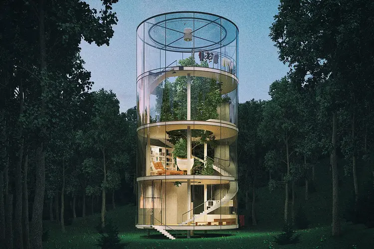 tubular-glass-tree-house