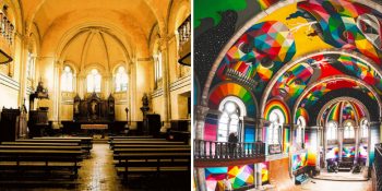 12 Renkli Fotoğrafla 100 Yıllık Bir Kilisenin Graffitilerle Dolu Bir Kayak Pistine Dönüşümü