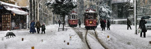 Beyoğlunda tramvaylar