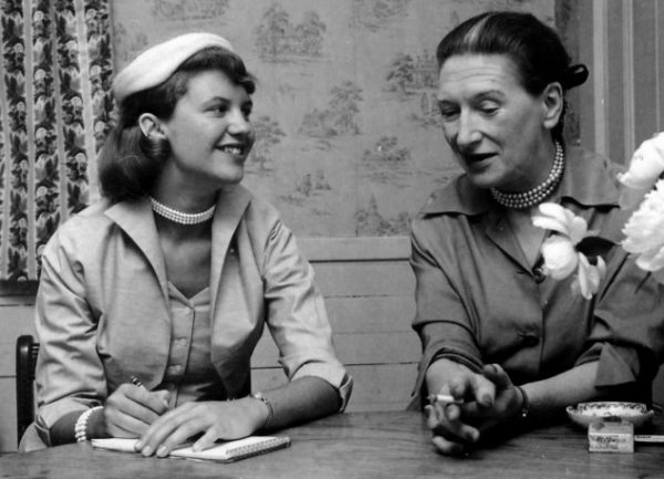spBowen1-1600.tif Sylvia Plath interviewing Elizabeth Bowen for Mademoiselle, May 26, 1953