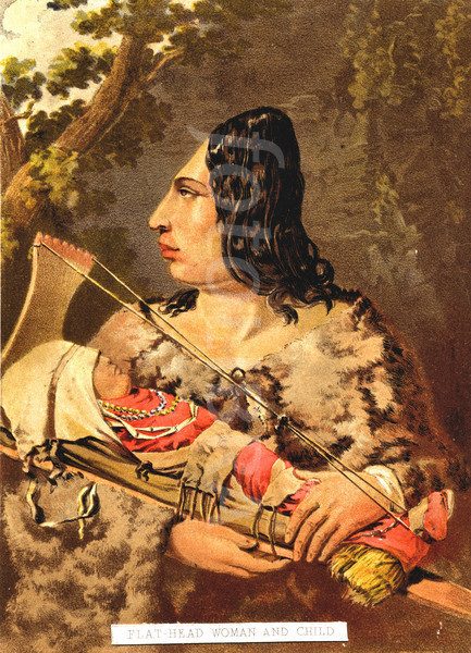 Flathead Indian Woman and Baby