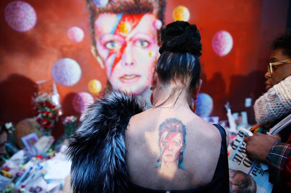mural of David Bowie in Brixton, south London, January 11, 2016
