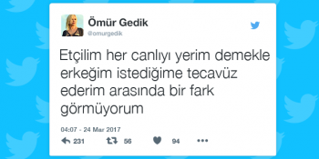 Et Yiyenleri ve Tecavüzcüleri Aynı Kefeye Koyan Ömür Gedik’e Sosyal Medya’dan 18 Tepki