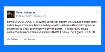 “Bunların Karıları ve Kızları Evet’çilere Helaldir” Diyen İBB Çalışanı ve Ahlaksız Paylaşımı