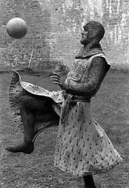 john-cleese-playing-soccer-between-takes-on-the-holy-grail-photo-u1
