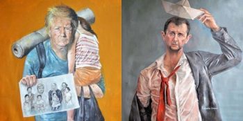 Dünya Liderlerini Mülteci Olarak Çizen Suriyeli Sanatçıdan 14 Çarpıcı Portre