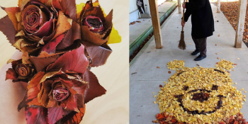 Eserlerinde Ağaç Yapraklarını Kullanan Sanatçının Sonbahar Ahenginde 14 Çalışması