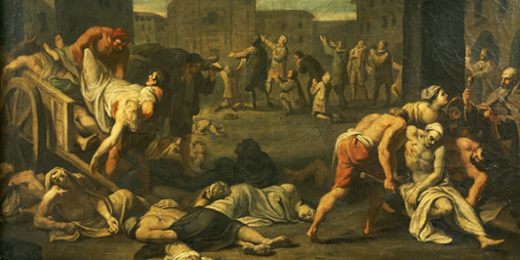 Plague in Rome. Italy, 17th century