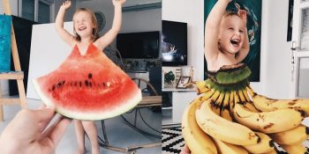 Meyve ve Sebzelerden Hayali Kıyafetler Yapan Anne ve Kızından 16 Sevimli Çalışma