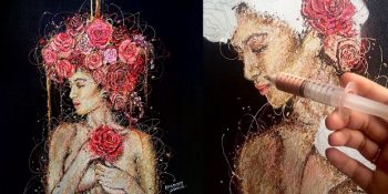 Yaptığı Resimlerde Şırıngalarla Harikalar Yaratan Hemşire ve Etkileyici Çalışmaları