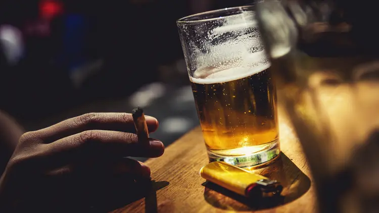 Either we smoke or we drink or we break up.