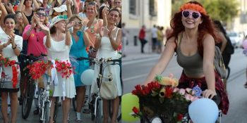 Egzoz Kokusuna Karşı Parfüm Kokusu Diyen Süslü Kadınlar Bisiklet Turu
