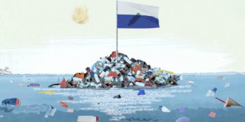 Bayrağı, Pasaportu, Para Birimi Hazır Olan, Fransa Büyüklüğündeki Çöp Adaları Ülkesi