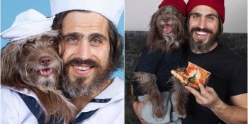 Köpeğiyle Kendisini İkiz Gibi Görüp Benzerliklerini Kıyafetleriyle Pekiştiren Adam