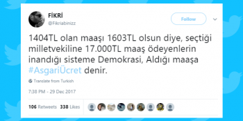 2018 Yılında 1.603 TL Olacak Asgari Ücret Sosyal Medyanın Gündeminde