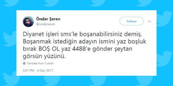 Diyanetin “SMS, Faks ve Mektup İle Boşanma Gerçekleşebilir” Açıklamasına Sosyal Medyadan 16 Tepki