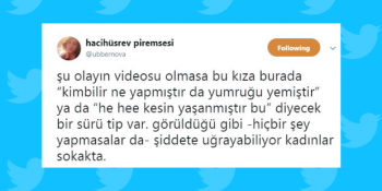 Bir Adamın Yolda Yürürken Bir Kadına Sebepsizce Yumruk Atması Sosyal Medyanın Gündemine