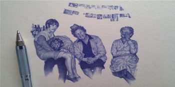 Eline Aldığı Tükenmez Kalemiyle Fotoğrafları Maviliklerle Kağıda Aktaran Greg Gilbert