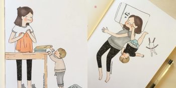 2 Yaşındaki Çocuğuyla Günlük Hayatını Çizen Anneden 23 İllüstrasyon