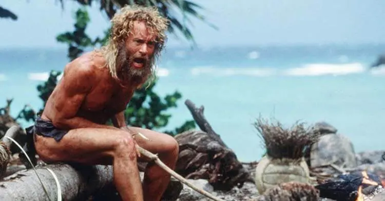 Vücuduna zarar veren oyuncular Tom Hanks Cast Away