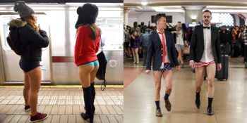 Londra’nın Geleneksel Hale Gelen ”Pantolonsuz Metro Yolculuğu” Çılgınlığı