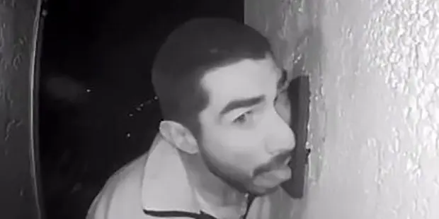kapı zilini yalayan adam