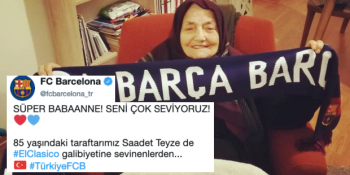 85 Yaşındaki Saadet Teyze’nin İçinizi Isıtacak Barcelona Sevgisi