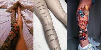 Bilekten Kalçaya Teslim Olmak İsteyeceğiniz 34 Etkileyici Bacak Dövmesi