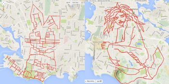 Bisikletiyle Geçtiği Yolları Tabloya Dönüştüren GPS Sanatçısı Stephen Lund