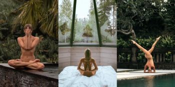 Vücuduyla Barışarak Yoga Pozlarını Çıplak Bir Şekilde Paylaşan Kadın
