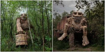 Doğayla Sanat İç İçe: Belçika Ormanlarına Gizlenmiş Devasa Ahşap Heykeller